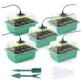 JAYWAYNE 5 Pcs Seed Starter Tray with Grow Light,