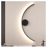 Black Modern LED Wall Light Fixture,24Inch Metal