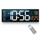 Digital Wall Clock Large Display, 16.2 Inch , LED