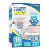 16 Pack Vacuum Storage Bags with Hand Pump, 4