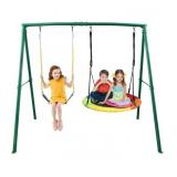 Trekassy 440lbs 2 Seat Swing Sets for Backyard, 1