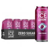 12 Pack of Sparkling Ice Caffeine Black Raspberry