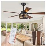 Farmhouse Ceiling Fans with Light, 48 Inch