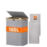 New Lifewit 160L Double Laundry Hamper with Lid,