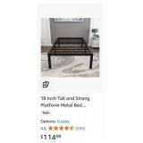 18 Inch Tall and Strong Platform Metal Bed