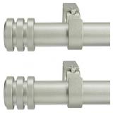 2 Pack Silver Curtain Rods for Window 48-84