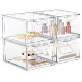 Size 8 x 6 Inch 4 Pack Stackable Makeup Organizer