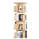 Rengue Rotating Bookshelf Tower, 4 Tiers Floor