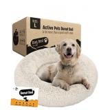 New Active Pets Plush Calming Donut Dog Bed -