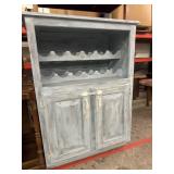 Distressed wooden Blue/grey liquor cabinet 48 in