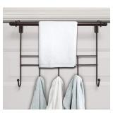 New Blue Donuts Over The Door Towel Rack Bar with