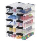 New IRIS USA 6 Quart Stackable Plastic Storage