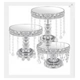 DDETYM 6 PCS Crystal Cake Stand Round Cake