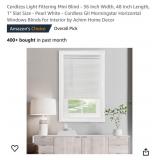 Cordless Light Filtering Mini Blind - 36 Inch