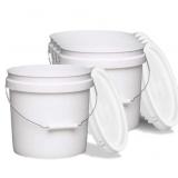 (New) White Pails and Lids - Heavy Duty Buckets