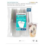 New Freshware Plastic Cups [20 oz, 100-PCS] -