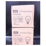 2 Ct 4 Pack A15 40W 120V Oven Bulbs with E26