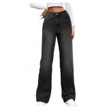 New Genleck Baggy Wide Leg Ripped Jeans - Women