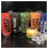 Large Lot of JEELA Sports Protein Shaker Bottles,