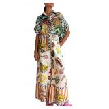 New Perbai Womens Summer Print 2 Piece Linen Sets