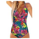 New Binlowis V Neck Push Up One Piece Swimsuit