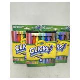 New (3) Crayola Clicks Retractable Tip Markers