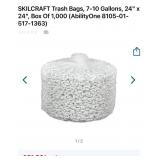 New SKILCRAFT Trash Bags, 7-10 Gallons, 24" x