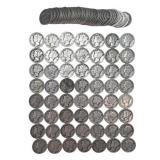 $10.00 face Mercury Silver Dimes, (100) Dimes.