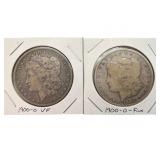 (2) 1900 O Morgan Silver Dollars