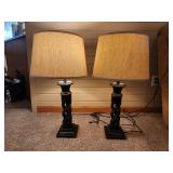 Pair of oil rubbed bronze lamps with shades