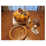 Porcelain Pumpkin Cooke Jar, pumpkin candle,