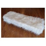 NEW - Faux fur bench with gold hairpin legs