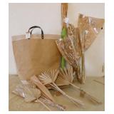 Dried flowers with canvas/burlap shopping-