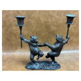 Dancing Bears Bronze Candleabra