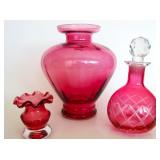 CRANBERRY GLASS ITEMS