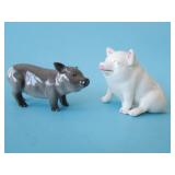 TWO MINIATURE PIG FIGURINES