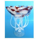 ART GLASS PEDESTAL BOWL