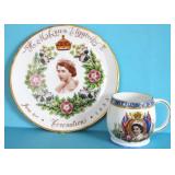 ELIZABETH II: 1953 CORONATION MUG & PLATE