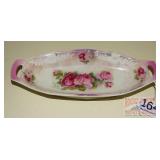 Vintage Hand Decorated Porcelain Celery Dish.