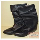 Nine West Black Leather Ladies Boots, 7 1/2M.