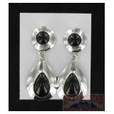 Sterling Silver & Black Onyx Drop Earrings.