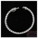 Brilliant Sterling & CZ Tennis Bracelet.