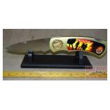 Massive 17.5" "Fireman" Folding Knife W/ Stand.