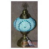 Beautiful Blue Mosaic Sunburst  Accent Lamp.