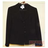 Le Suit Black Blazer & Skirt, size 14.