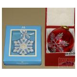 Wedgwood & Large Glass Ornaments.