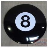 Vintage Style "8 Ball" Domed Tin Sign.