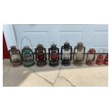 Box Lot of 9 Vintage Barn Lanterns