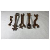 Lot of 5 Antique Wrenches