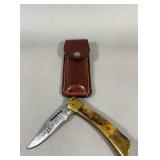 Case "Shark Tooth" Pocket Knife w/ Leather Sheath